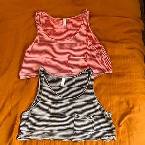 American Apparel cropped pocket tank set of 2